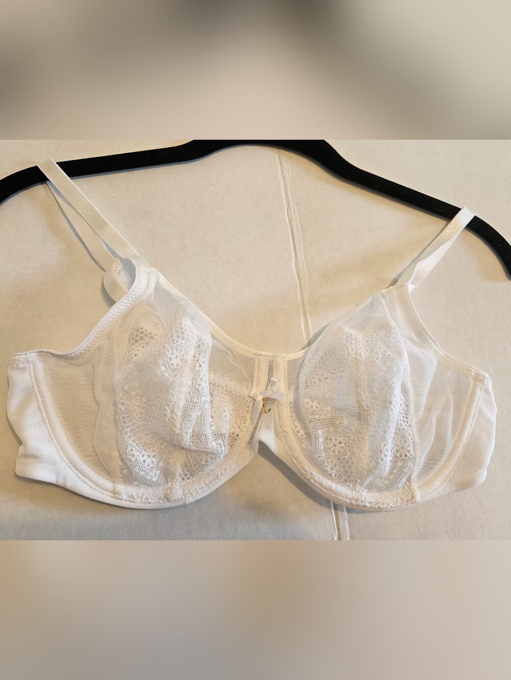 Chantelle Luxury Sheer Mesh & Lace Underwire Bra - White 32C